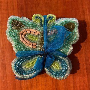 NWT Pier 1 Imports beaded butterfly coasters